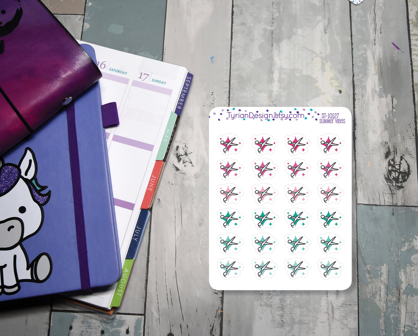 Haircut Icon Stickers. | 24 Stickers | .6 x .5" each.