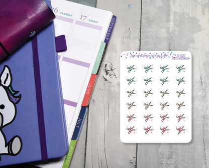 Haircut Icon Stickers. | 24 Stickers | .6 x .5" each.