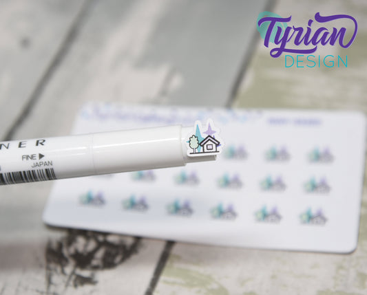 House Stickers - Tiny House stickers on a mini sheet - Great for small bullet Journals, Planner, Budget, or mimimalist planners