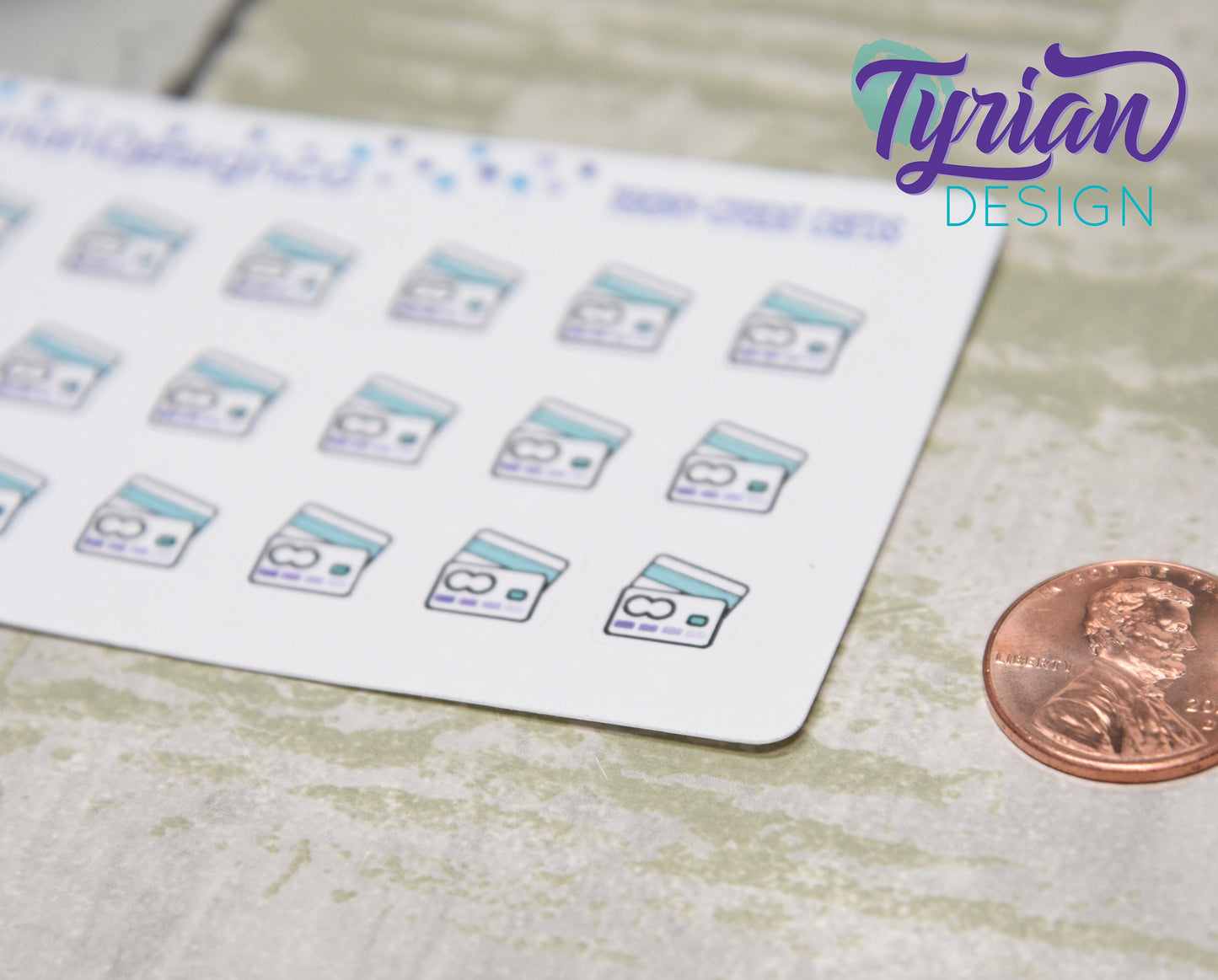 Tiny Credit card stickers | 18 Tiny Stickers | 4 x .4 approx each