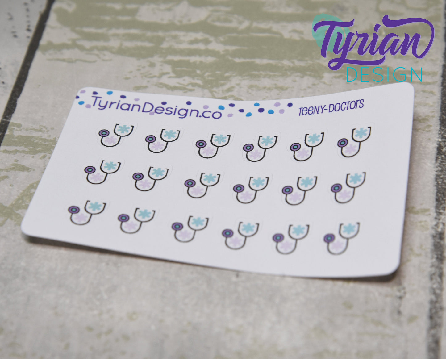 Doctor Stickers - Tiny stethoscope stickers on a mini sheet - Great for small bullet Journals, Planner, Budget, or mimimalist planners