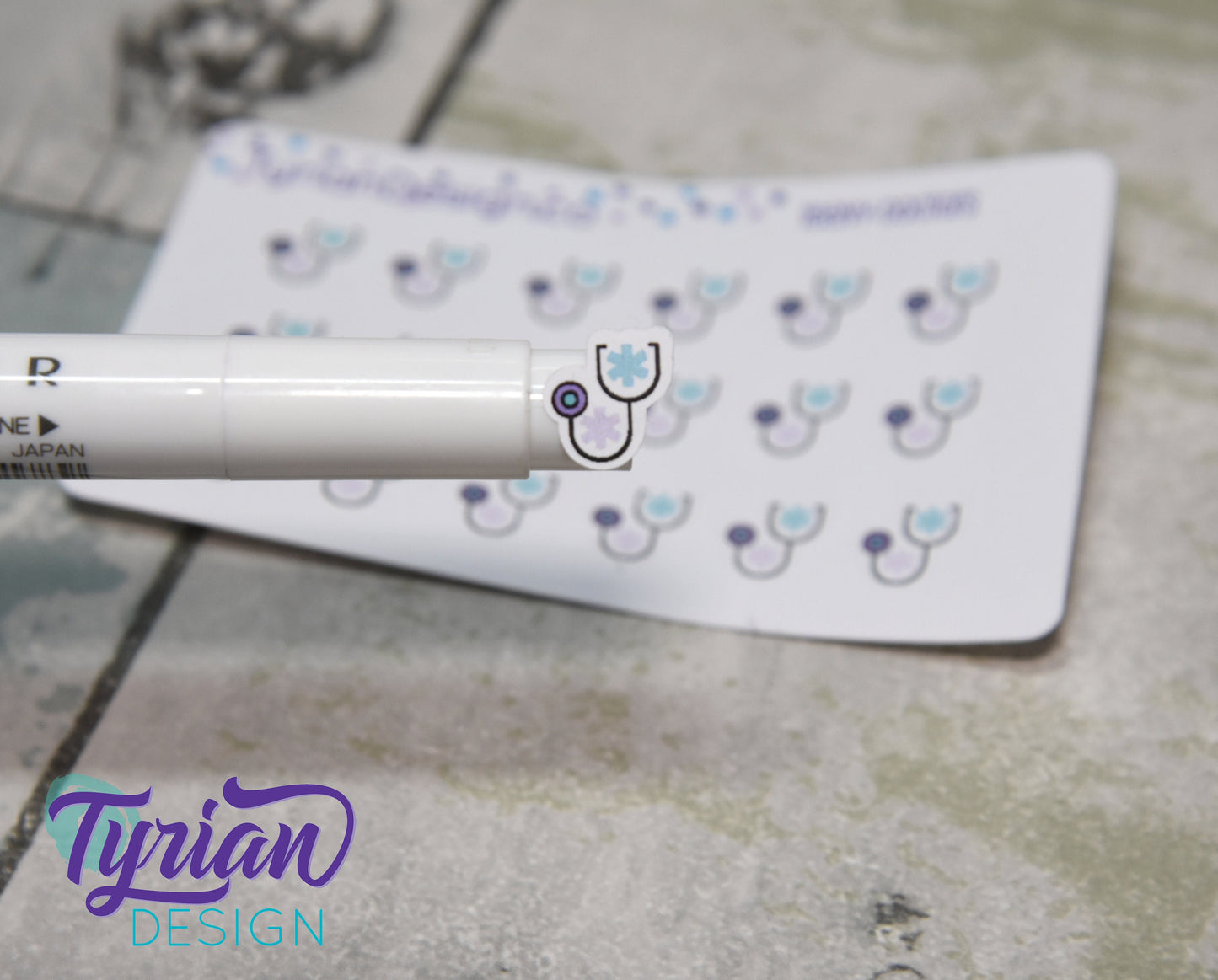 Doctor Stickers - Tiny stethoscope stickers on a mini sheet - Great for small bullet Journals, Planner, Budget, or mimimalist planners