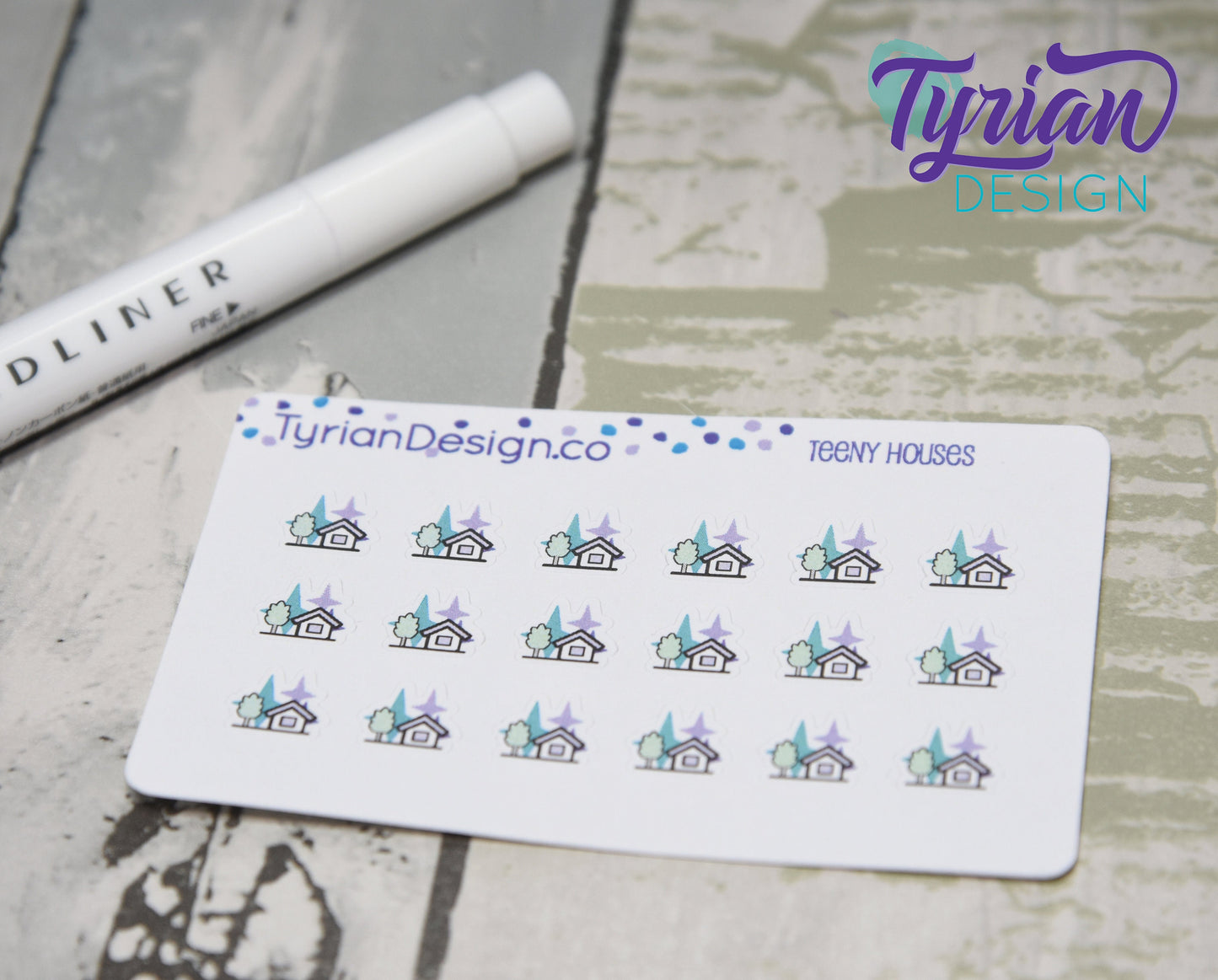 House Stickers - Tiny House stickers on a mini sheet - Great for small bullet Journals, Planner, Budget, or mimimalist planners