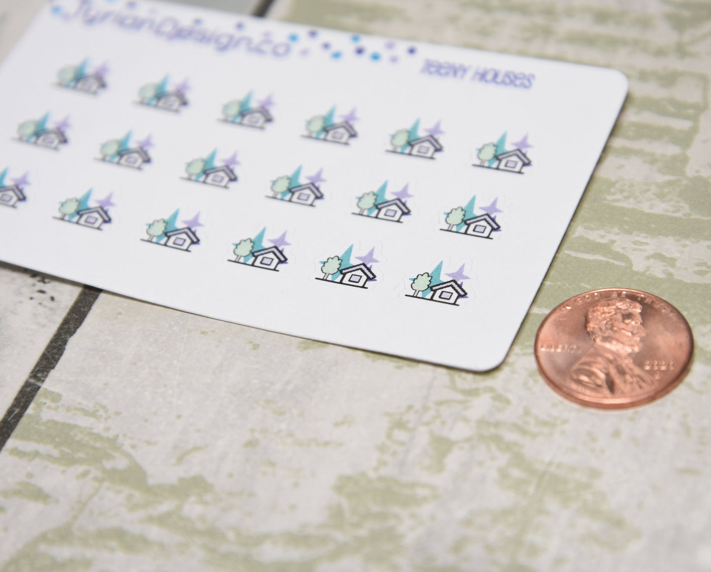 House Stickers - Tiny House stickers on a mini sheet - Great for small bullet Journals, Planner, Budget, or mimimalist planners