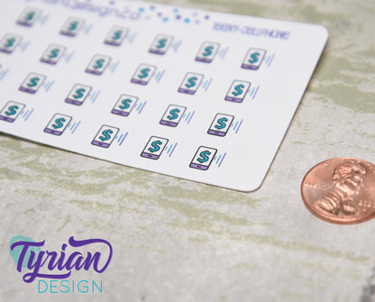 Cell Phone Stickers | 24 stickers | .4 x.4" each