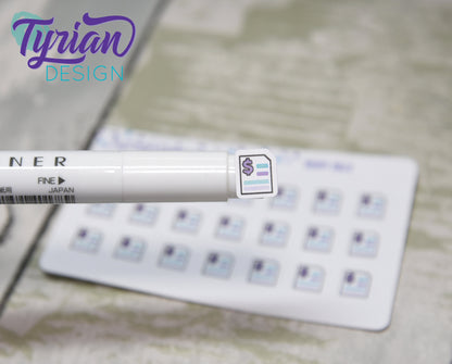 Tiny Bill Stickers | Generic Bill payment stickers on a mini sheet | 21 stickers | .4 x .4" each | Budget planner sticker