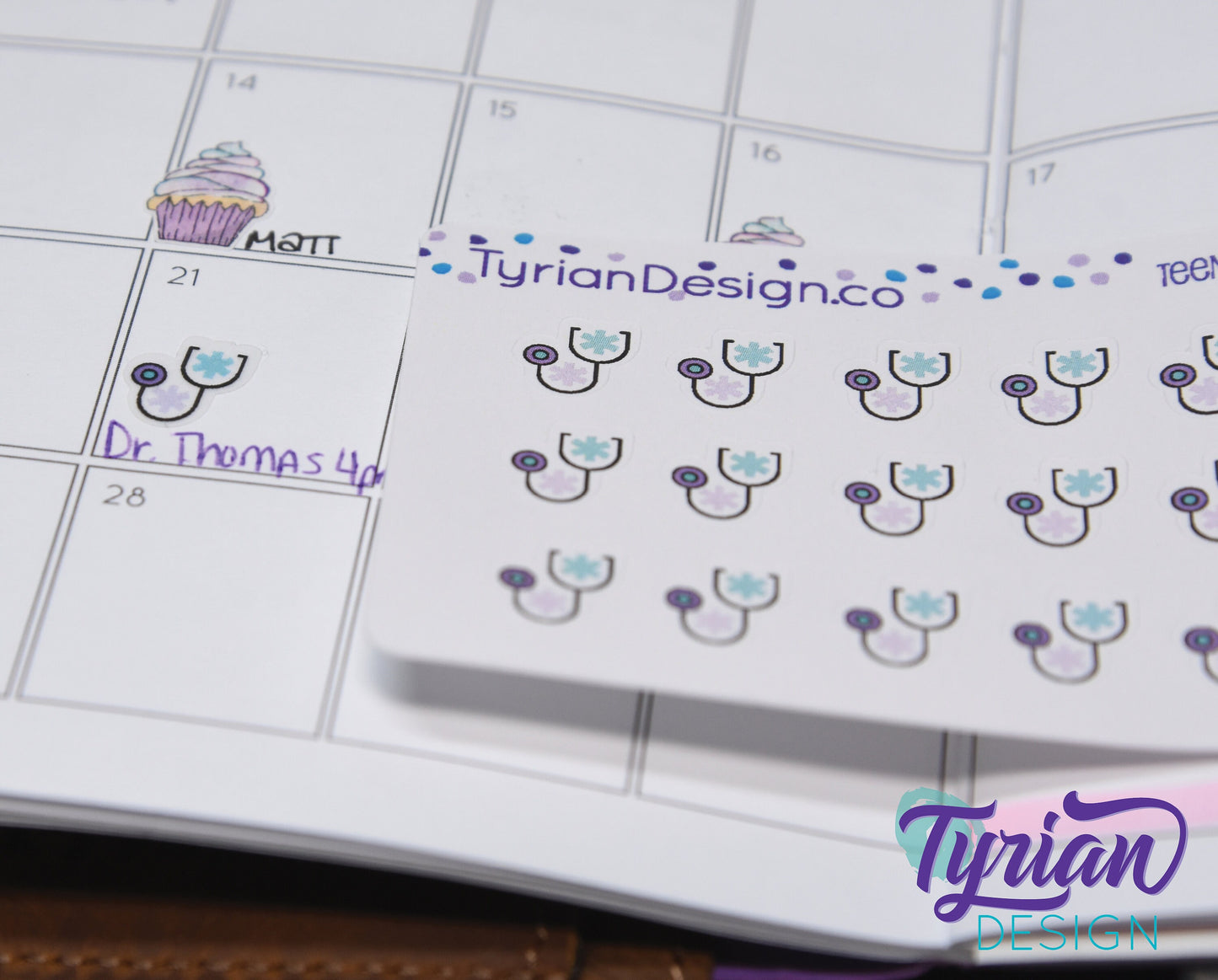 Doctor Stickers - Tiny stethoscope stickers on a mini sheet - Great for small bullet Journals, Planner, Budget, or mimimalist planners