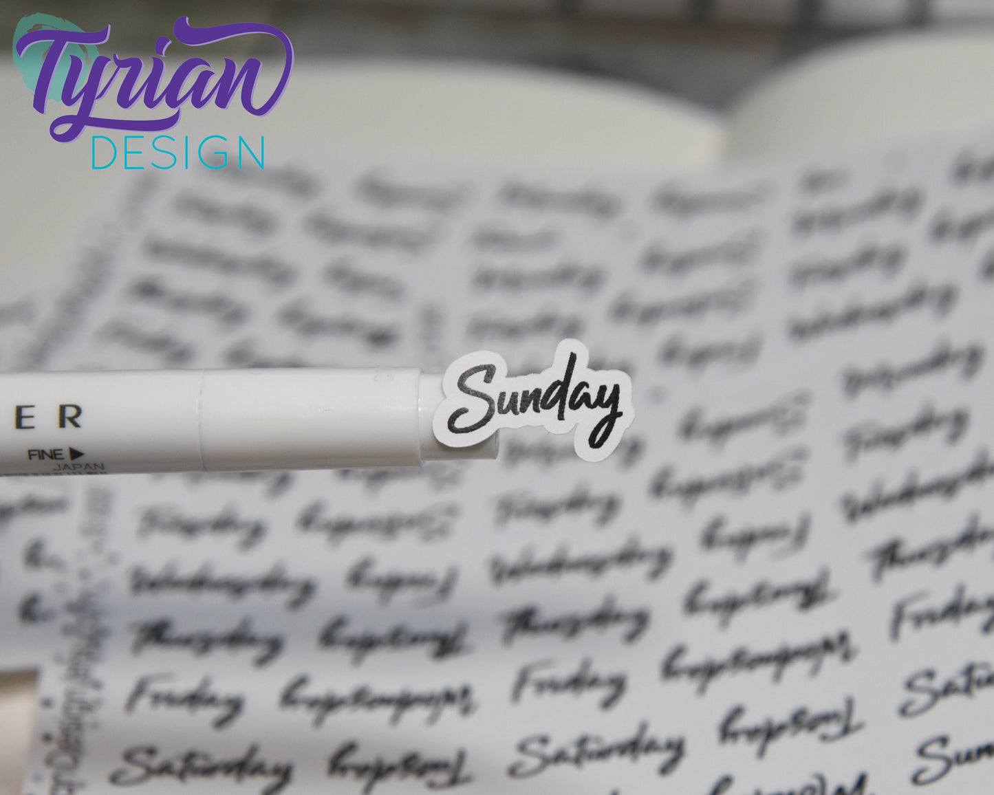 Days of the week Stickers | 35 Stickers | .5" H x Various lengths