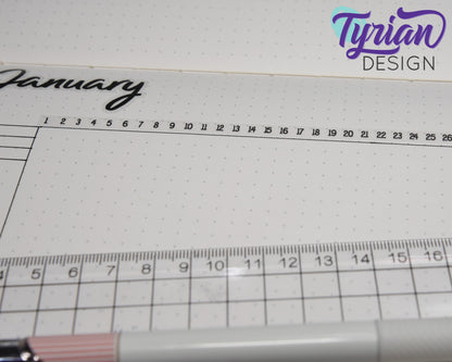 5mm Habit Tracker Horizontal Stickers | 1-31 | 12 Stickers | 155mm x 5mm each
