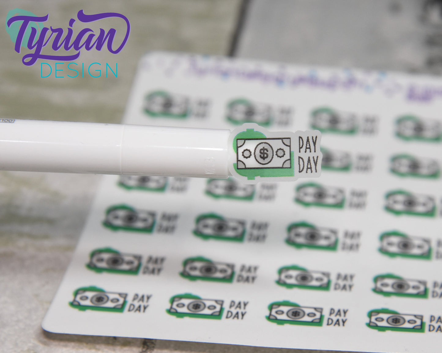 Pay Day Stickers | 24 Stickers | 75 x .5 each