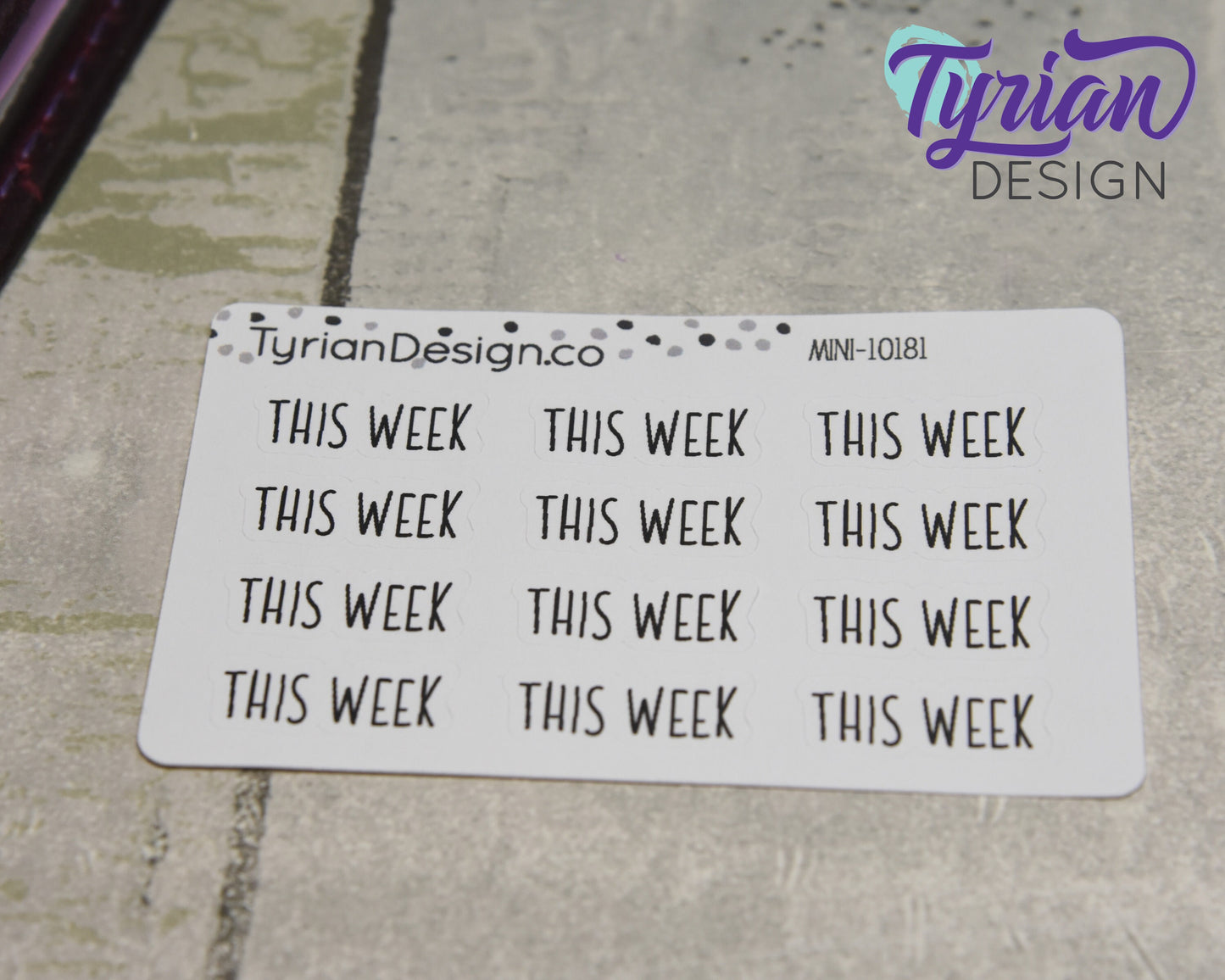 This Week Stickers Mini Sheet for Planners and Journals. Black Type, clear or white matte stickers - Plan the week ahead with This Week