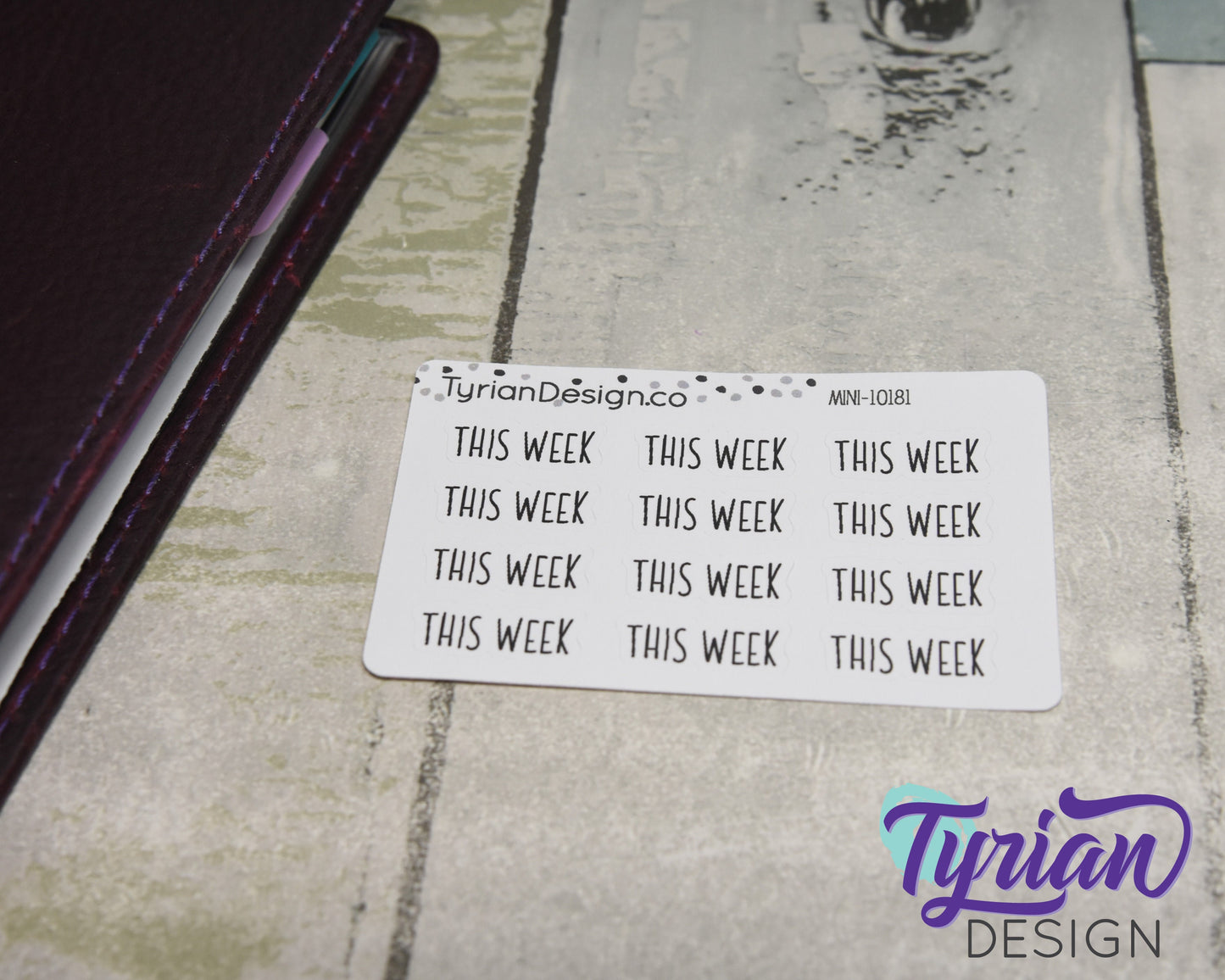 This Week Stickers Mini Sheet for Planners and Journals. Black Type, clear or white matte stickers - Plan the week ahead with This Week