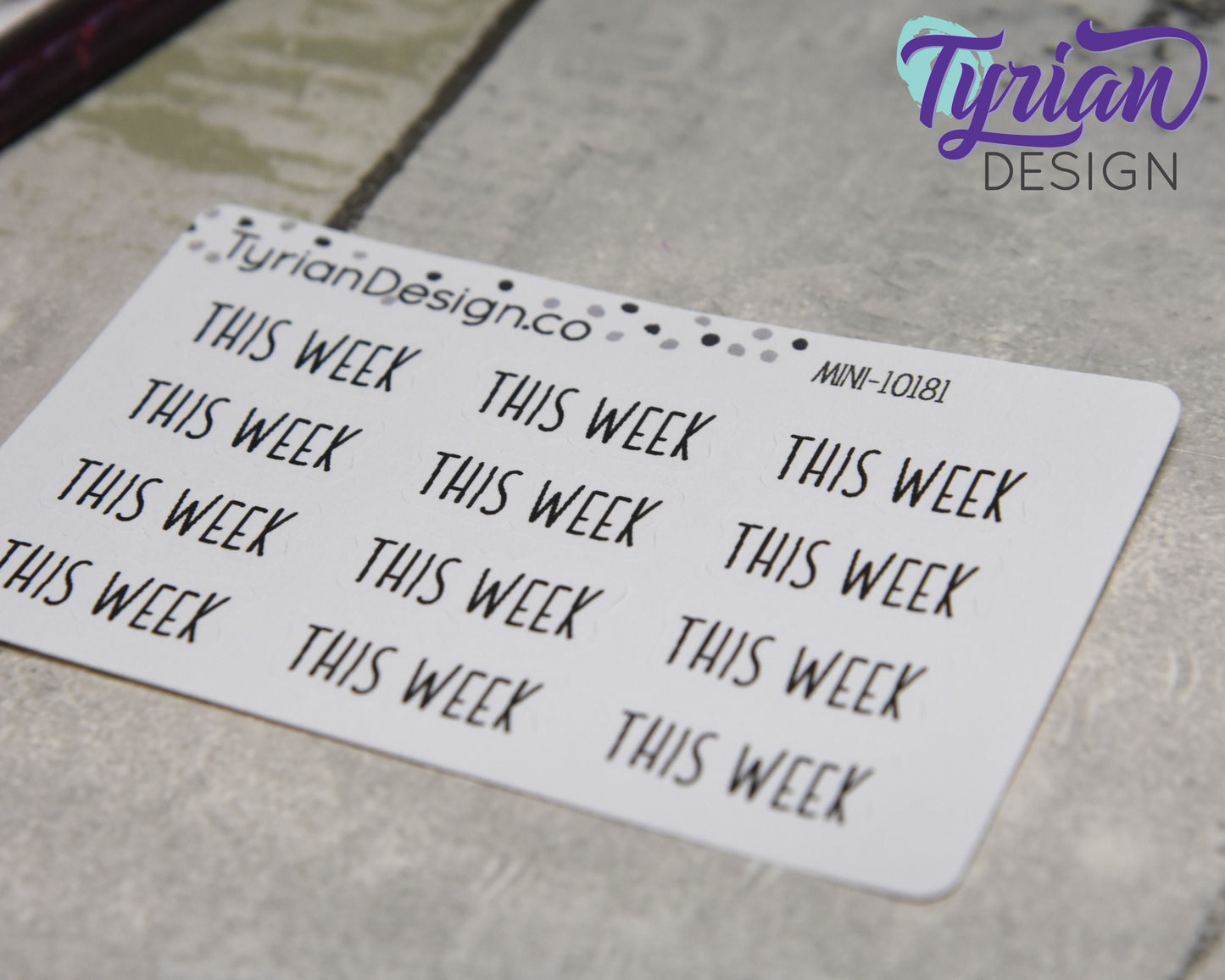 This Week Stickers Mini Sheet for Planners and Journals. Black Type, clear or white matte stickers - Plan the week ahead with This Week