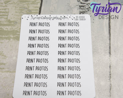 Print Photos Stickers | 1.12" x .35" each | Charley Font