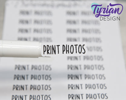Print Photos Stickers | 1.12" x .35" each | Charley Font
