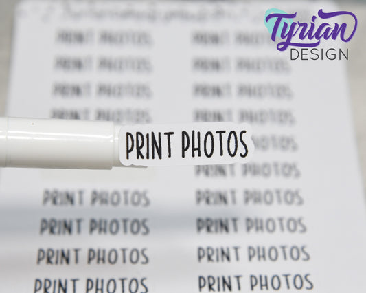 Print Photos Stickers | 1.12" x .35" each | Charley Font