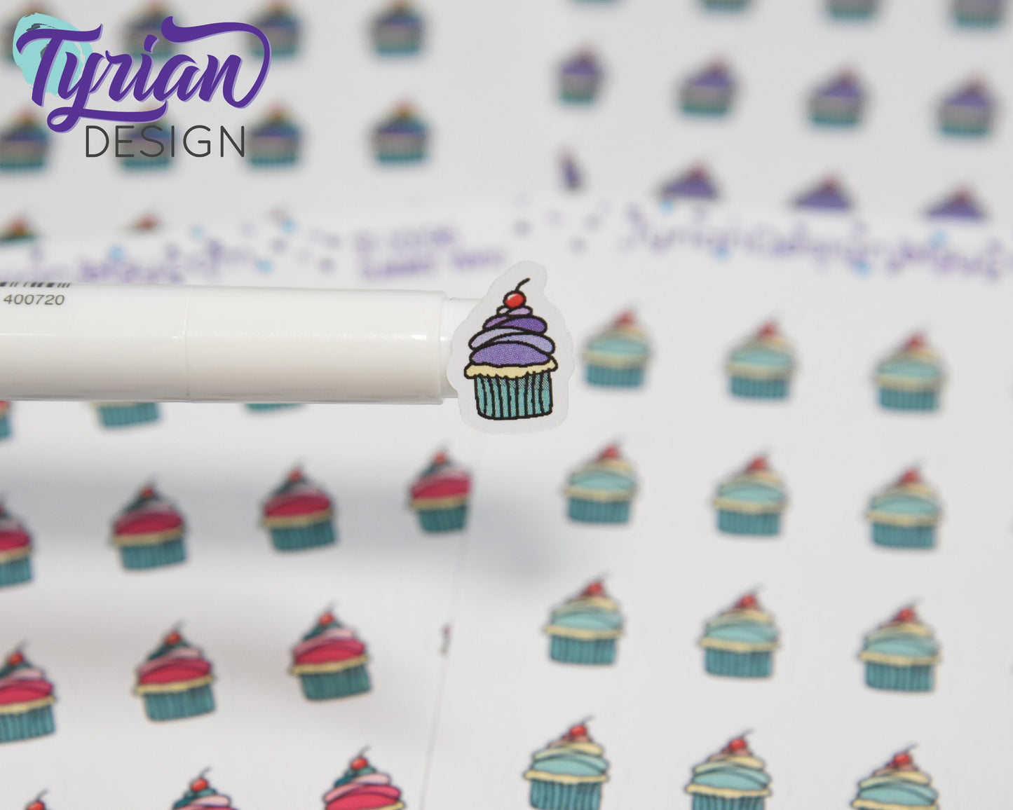 Cupcake Stickers. | 25 Stickers | .45 x .62" each