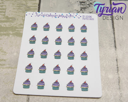 Cupcake Stickers. | 25 Stickers | .45 x .62" each