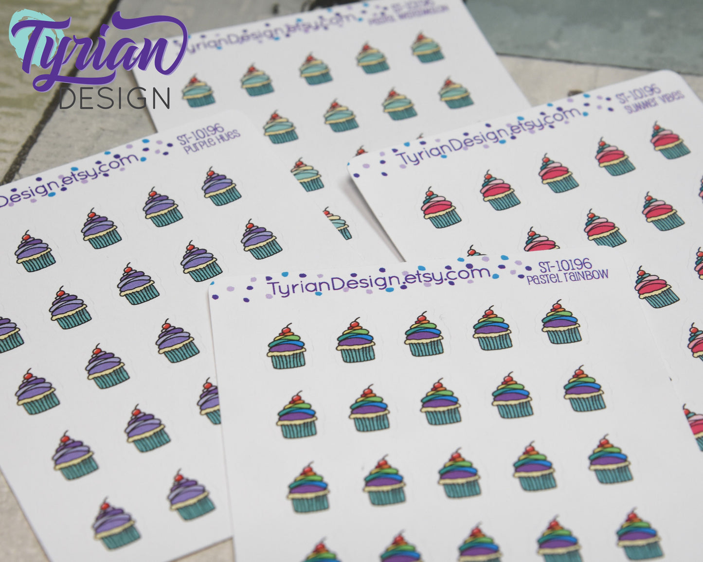 Cupcake Stickers. | 25 Stickers | .45 x .62" each