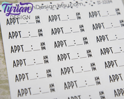 Appointment with Time Sticker | 24 Stickers | .38 x.1" each | Charley Font