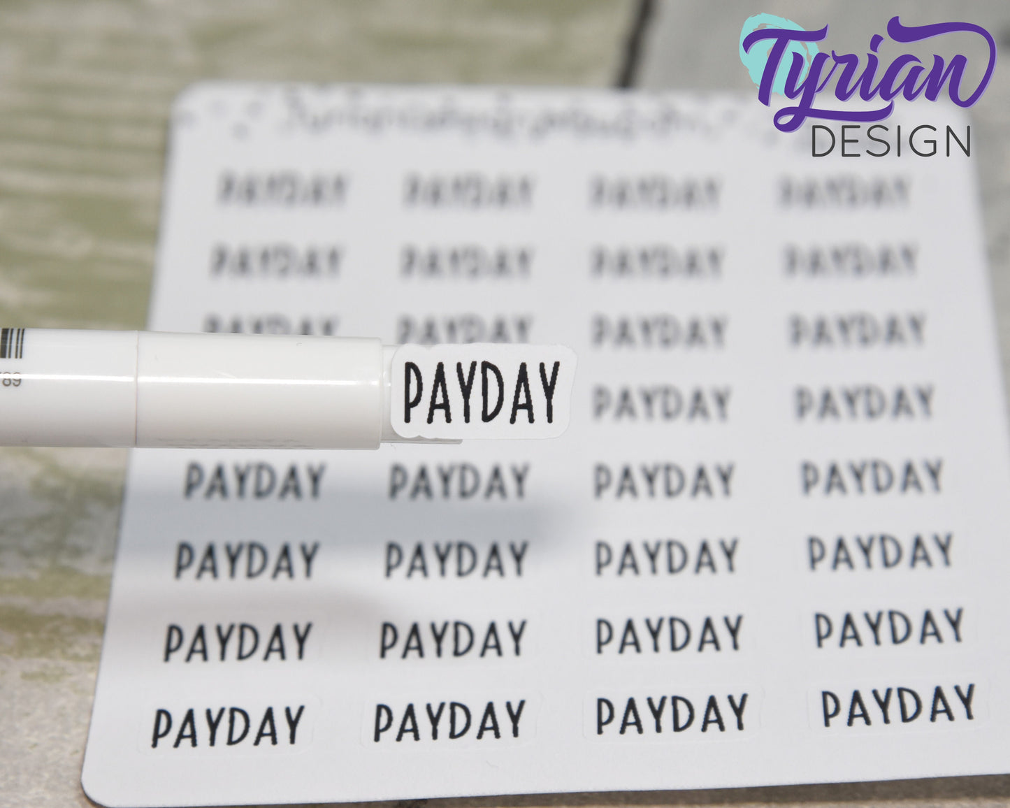 Payday Stickers for Planners and Journals. Text Payday sticker, track paychecks? Great for Journaling and Planning - Charlie Font