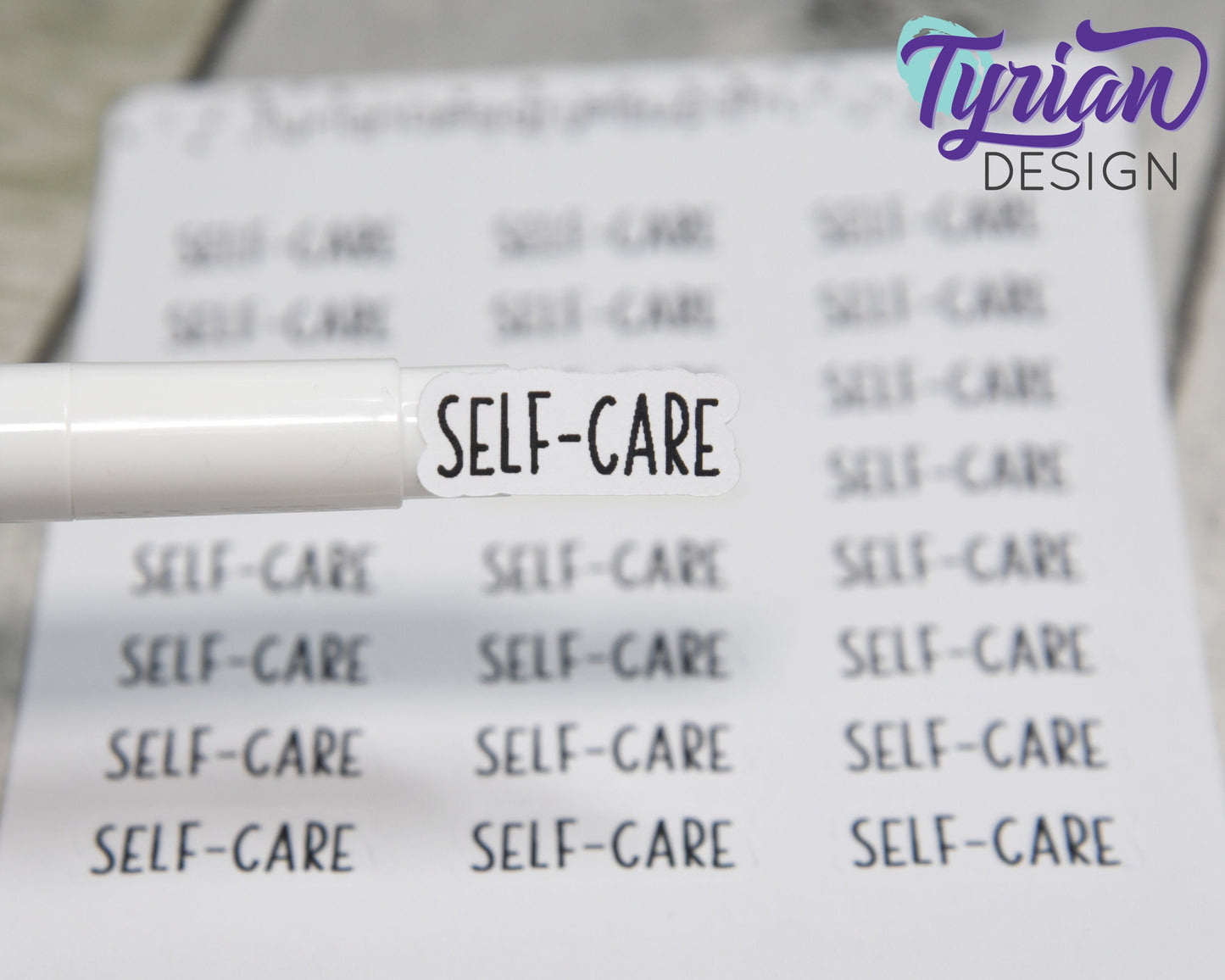 Self-Care Stickers | 24 Stickers |.86" x .35" each | Charley Font