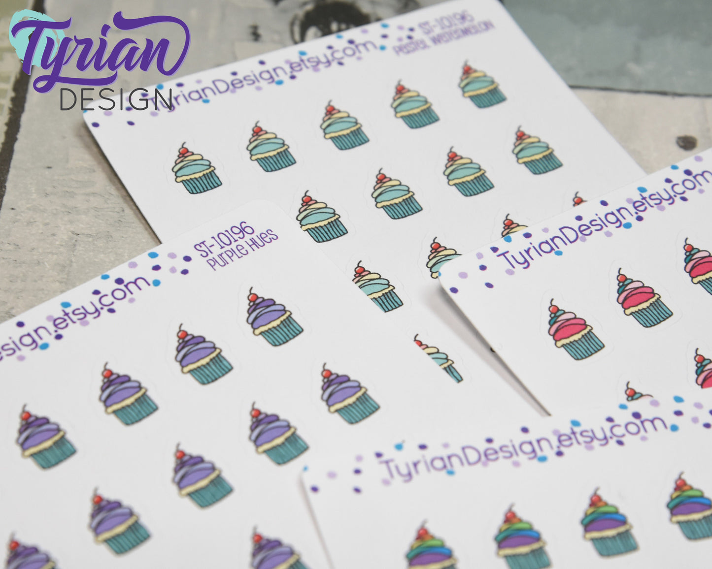 Cupcake Stickers. | 25 Stickers | .45 x .62" each