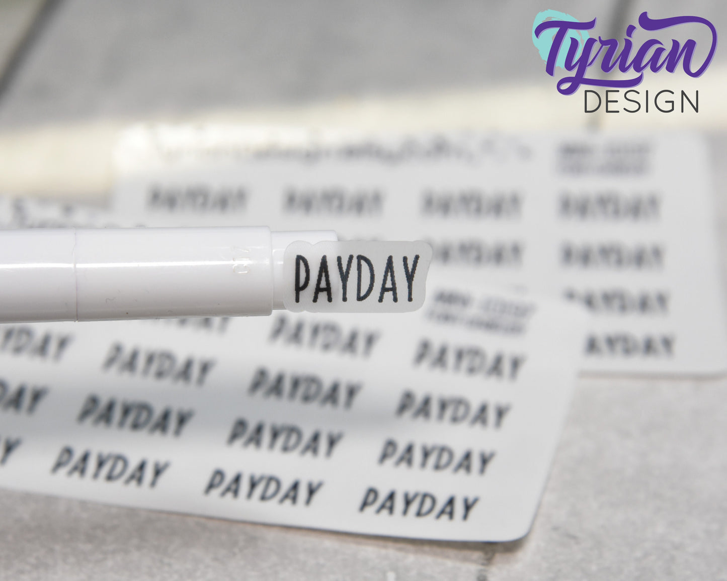 Payday Day Stickers Mini Sheet for Planners and Journals. Black Type, clear or white matte stickers - Pay check Stickers