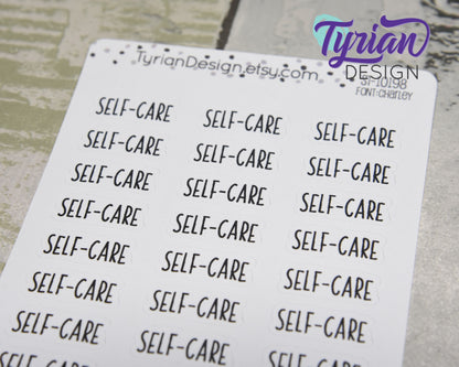 Self-Care Stickers | 24 Stickers |.86" x .35" each | Charley Font