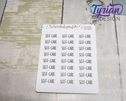 Self-Care Stickers | 24 Stickers |.86" x .35" each | Charley Font