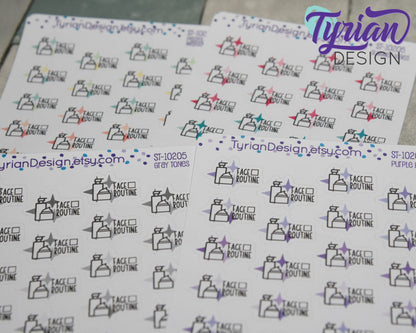 Face Routine Stickers | 22 Stickers | .85" x .62" Each | Various Colors