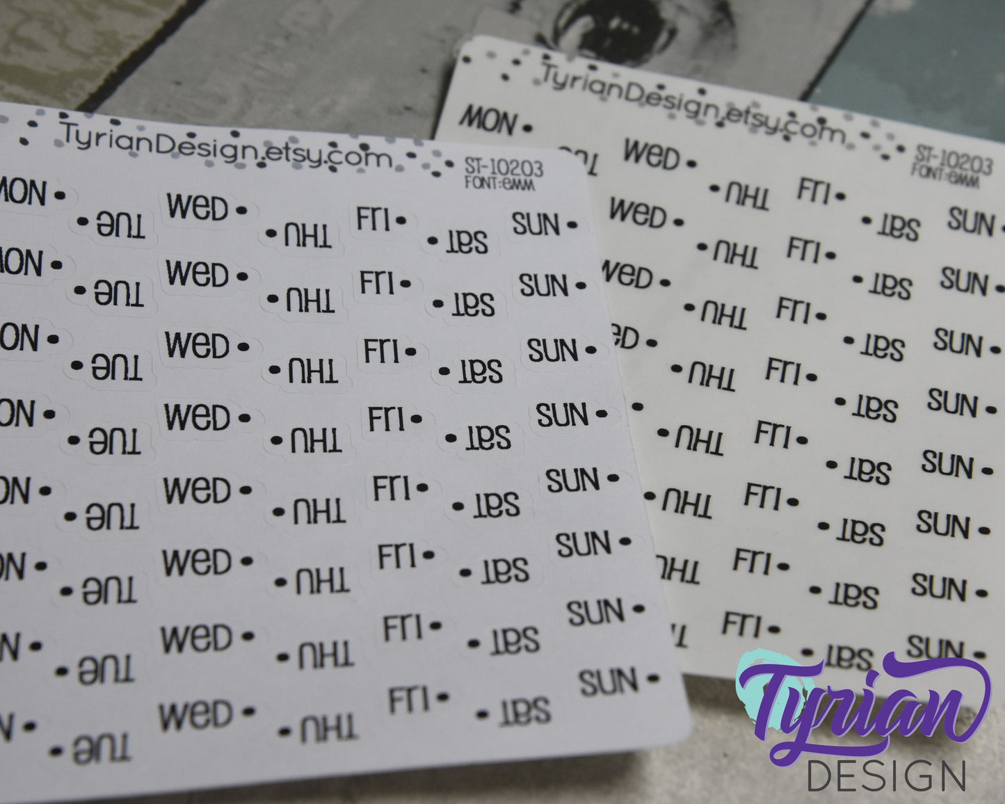 Days of the week Stickers | 56 Stickers | Emm Font
