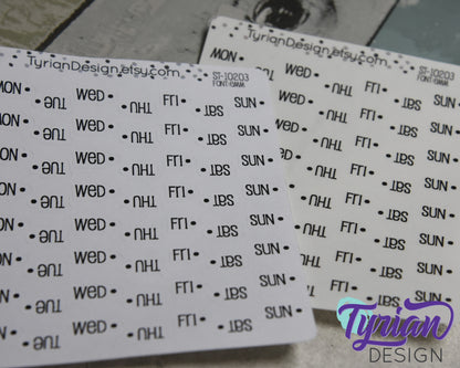 Days of the week Stickers | 56 Stickers | Emm Font