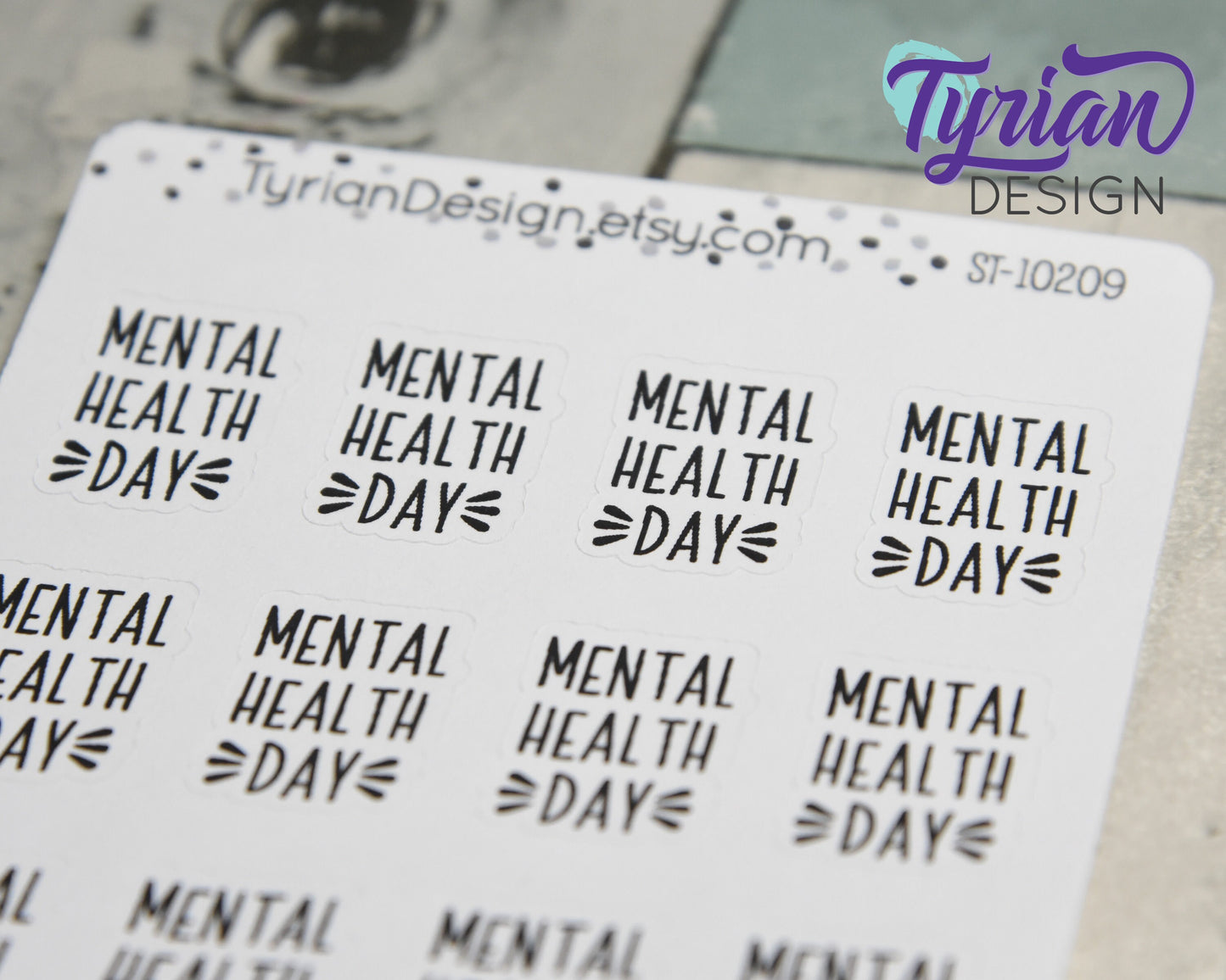 Mental Health Day Stickers | 12 Stickers | .68 x .9  each