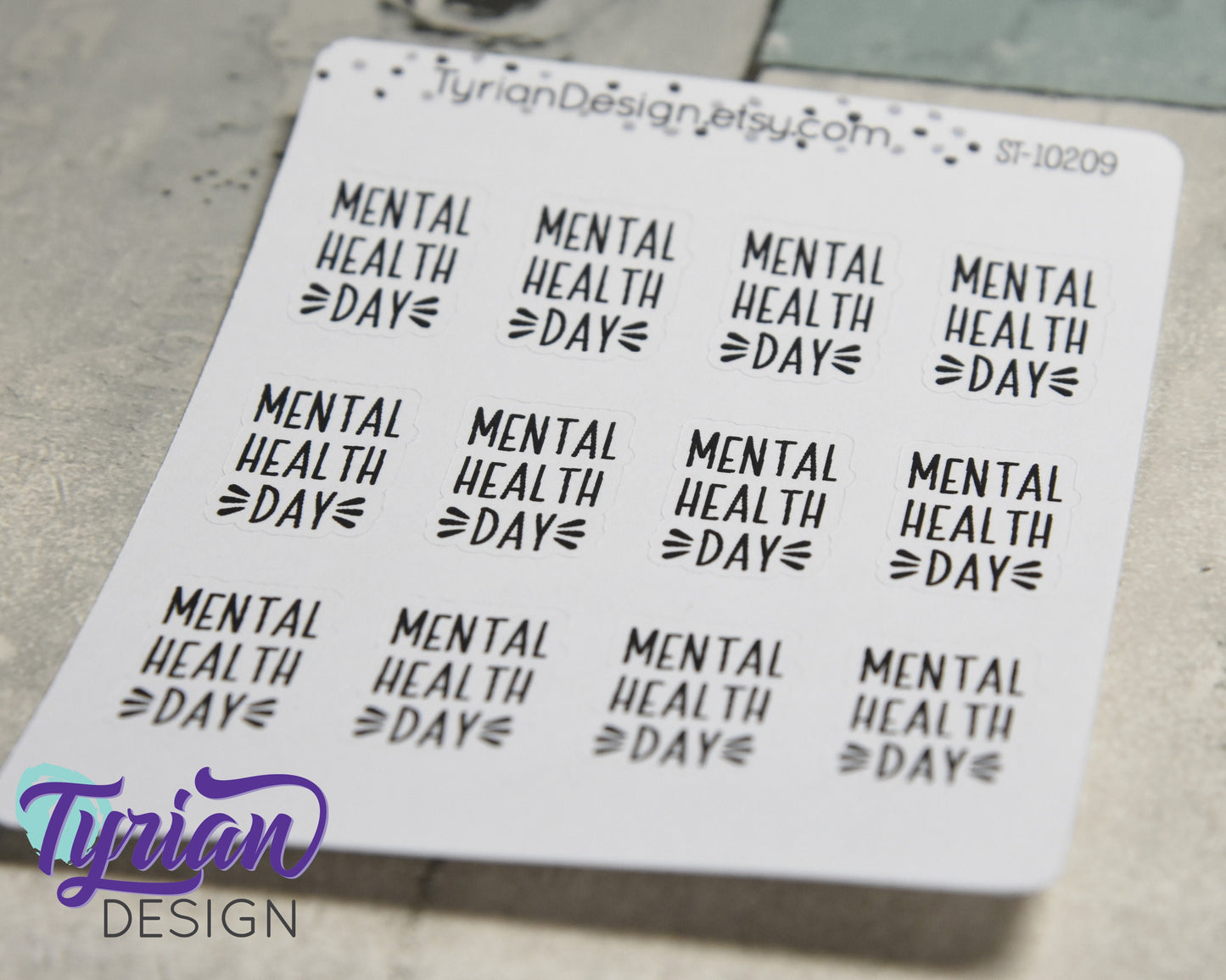 Mental Health Day Stickers | 12 Stickers | .68 x .9  each