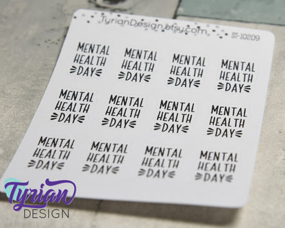 Mental Health Day Stickers | 12 Stickers | .68 x .9  each