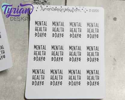 Mental Health Day Stickers | 12 Stickers | .68 x .9  each