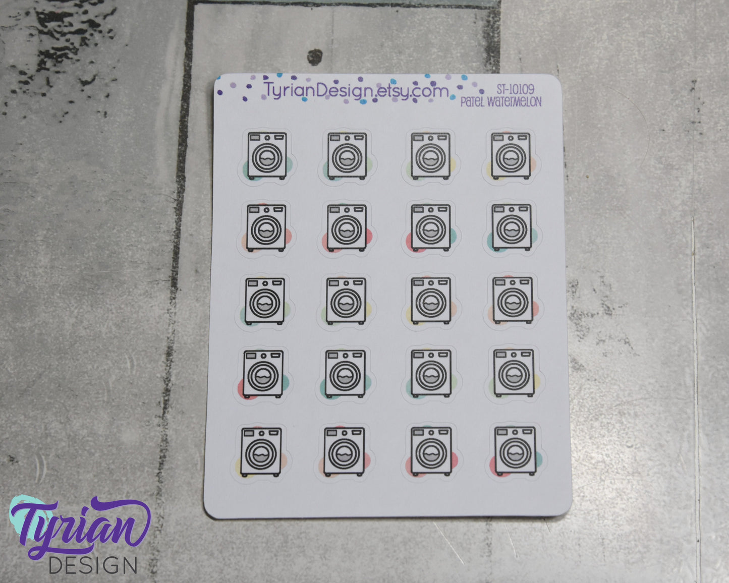 Laundry Icon, Washing Stickers. Clothes, Different color options. stickers for Planners, journals and calendars sticker sheet