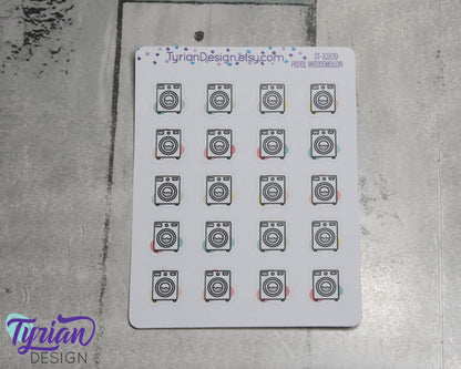 Laundry Icon, Washing Stickers. Clothes, Different color options. stickers for Planners, journals and calendars sticker sheet