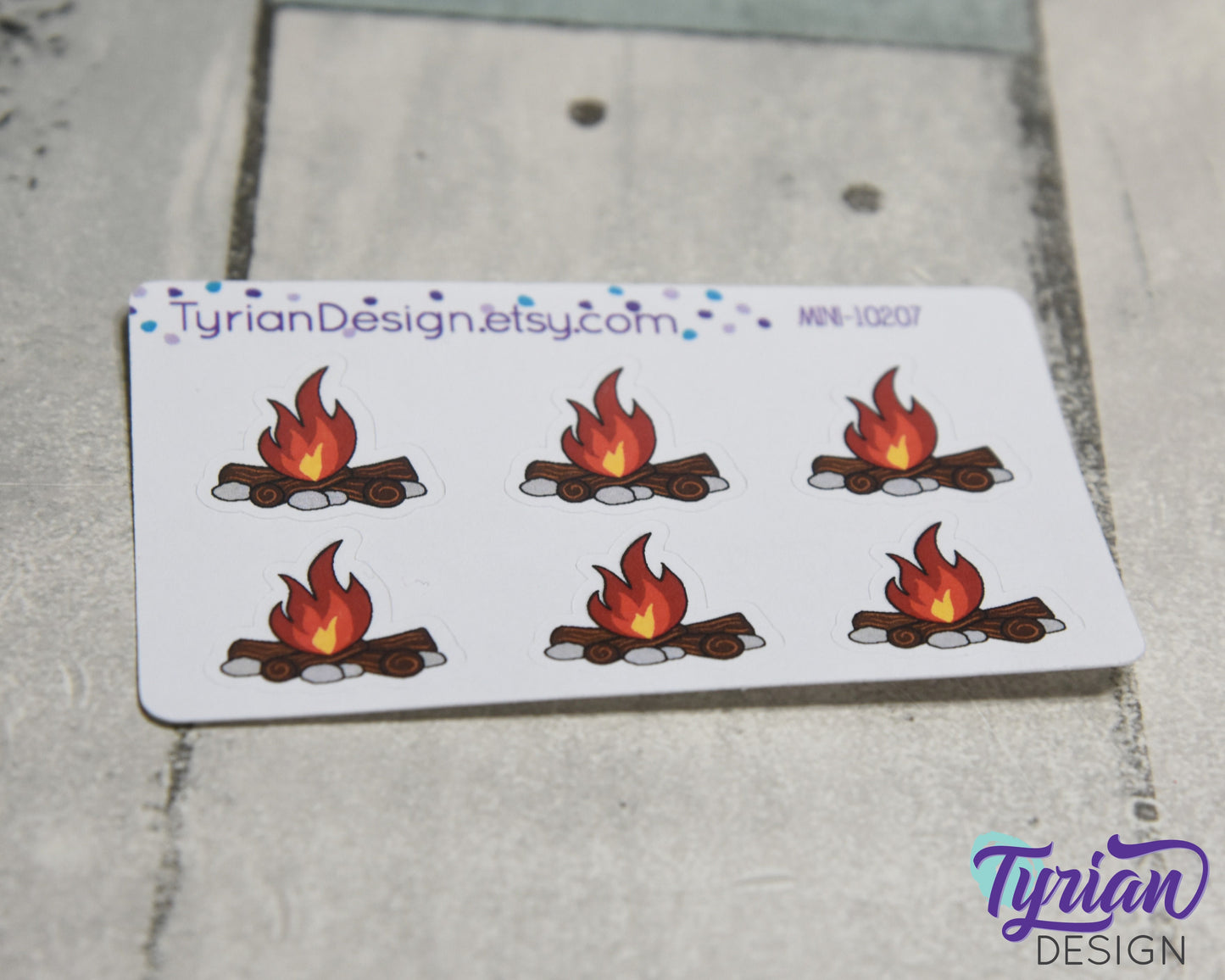 Hand Drawn Camp Fire Stickers. Are you ready for bon fires? Fire pit stickers Great for Planners, journals and calendars. Mini Sticker sheet