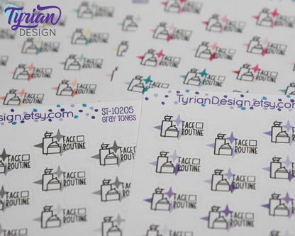 Face Routine Stickers | 22 Stickers | .85" x .62" Each | Various Colors