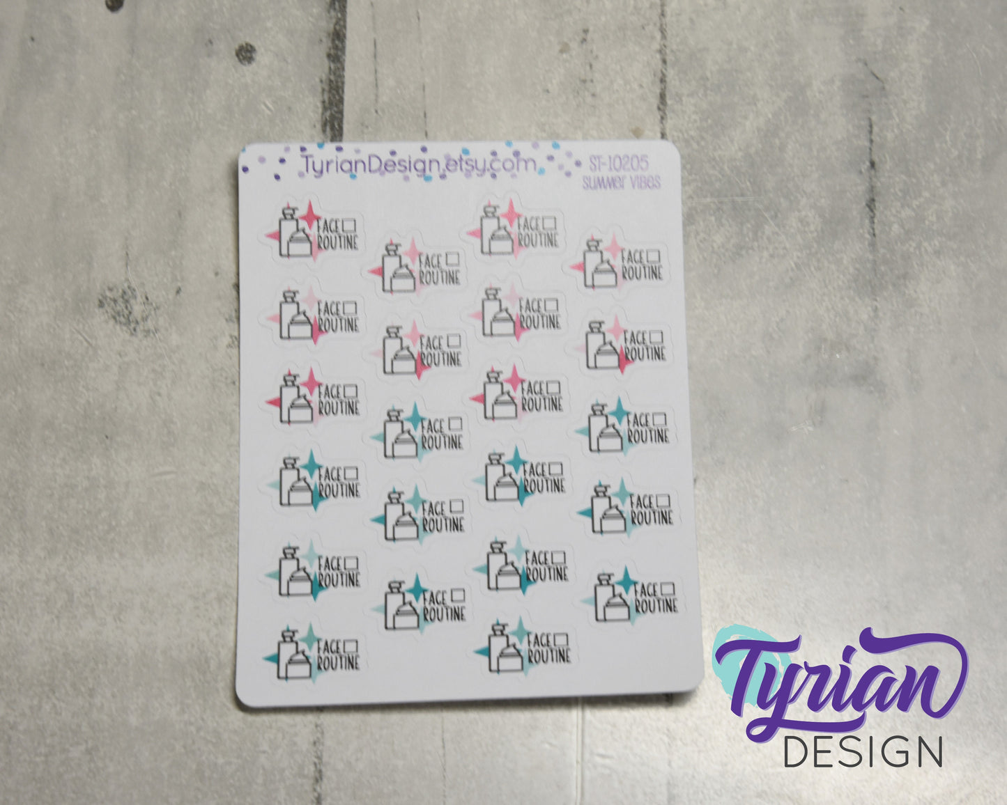 Face Routine Stickers | 22 Stickers | .85" x .62" Each | Various Colors
