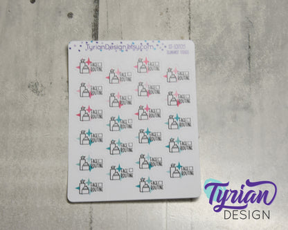 Face Routine Stickers | 22 Stickers | .85" x .62" Each | Various Colors
