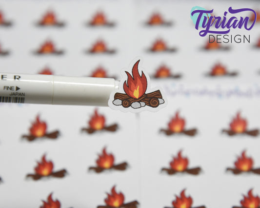 Hand Drawn Camp Fire Stickers | 12 Stickers | .86 x .82" each.