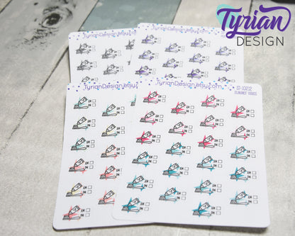 AM PM Tooth brushing Stickers. | 22 Stickers | .75 x .6" each.