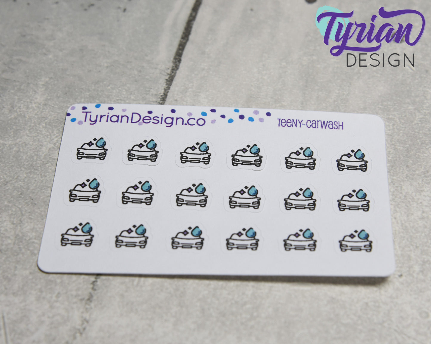 Car Wash Stickers | 18 Tiny Stickers | 4 x .4 approx each