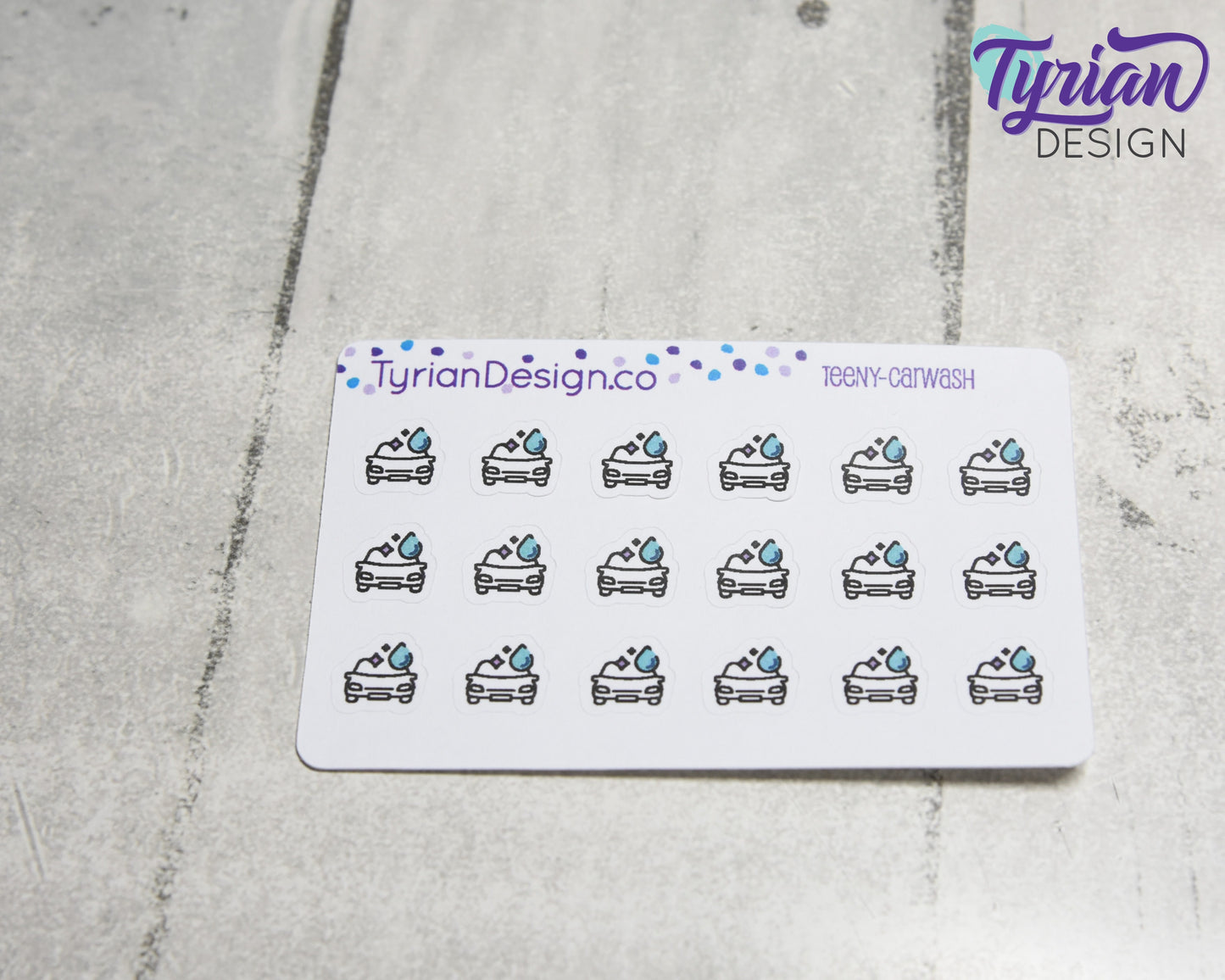 Car Wash Stickers | 18 Tiny Stickers | 4 x .4 approx each