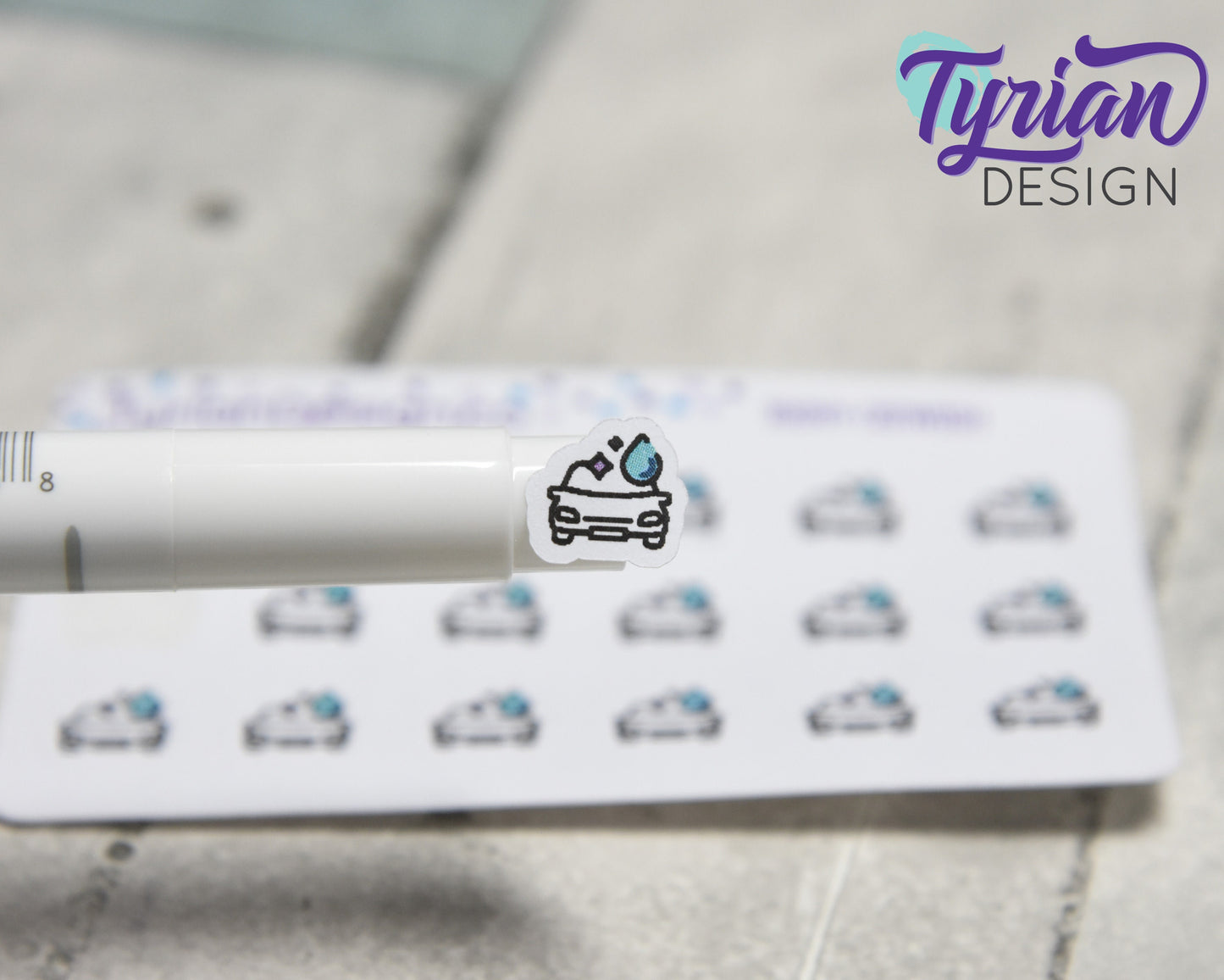 Car Wash Stickers | 18 Tiny Stickers | 4 x .4 approx each