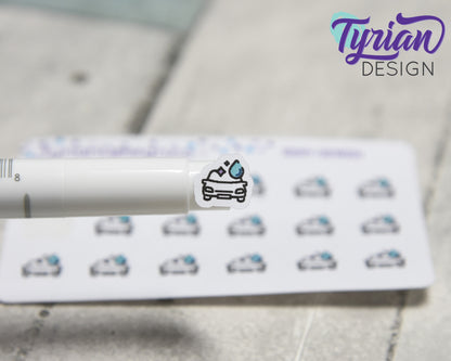 Car Wash Stickers | 18 Tiny Stickers | 4 x .4 approx each