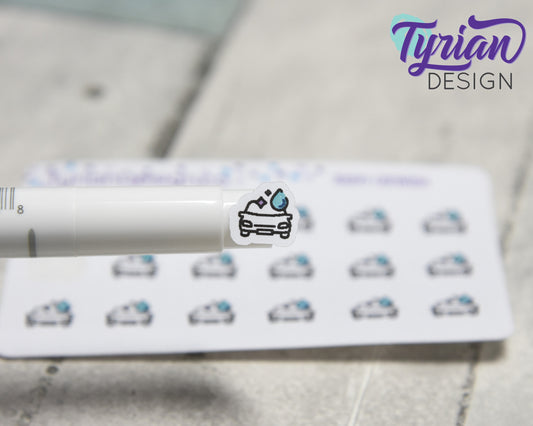 Car Wash Stickers | 18 Tiny Stickers | 4 x .4 approx each